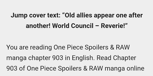 One Piece Chapter 901 Spoilers