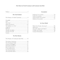 Table of Contents: Ghosts of Hotel Conneaut and Conneaut Lake Park book