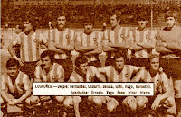 C. D. LOGROÑÉS - Logroño, ESPAÑA - Temporada 1976-77 - Hernández, Ondarru, Belaza, Goñi, Hugo y Gorostidi; Urrestu, Vega, Bene, Irízar e Iriarte - En esta temporada el CD LOGROÑÉS militaba en 3ª División. Ascendería a 2ª en la temporada siguiente