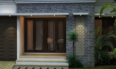 Contoh Desain Rumah Bergaya Dengan Batu Alam Terbaru