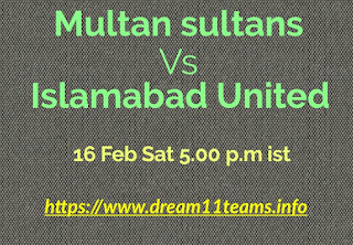 Multan sultans vs Islamabad United Dream11Teams-matchprediction
