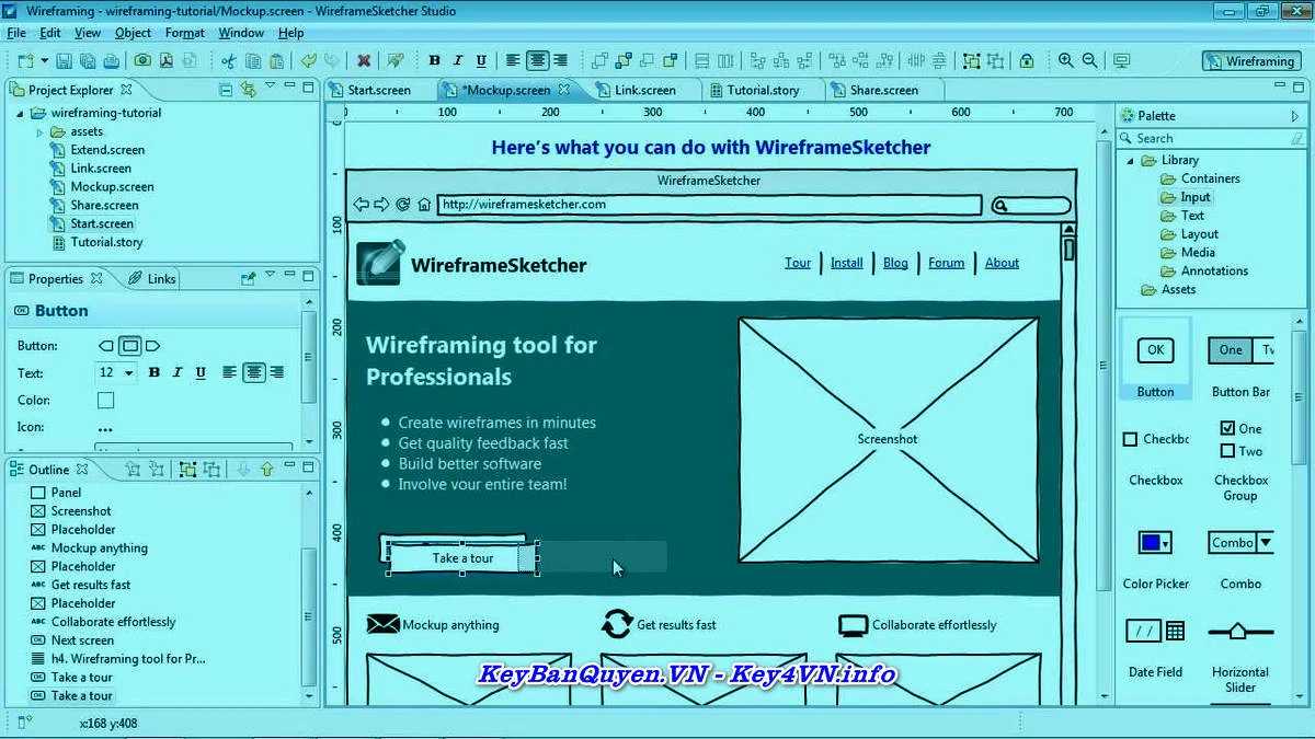 Download và cài đặt WireframeSketcher 6.2.1 Full Key Bản Quyền, Phần mềm thiết kế và sáng tạo Layout cho Website.