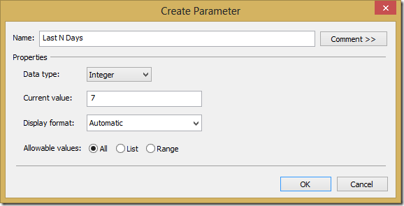 Tableau Tip Default A Date Filter To The Last N Days