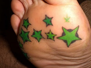 star tattoos design on foot for girls