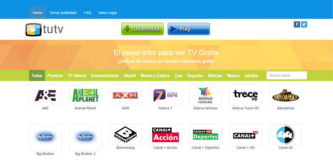 Tutvgratis.tv, una web para ver tv de paga gratis online