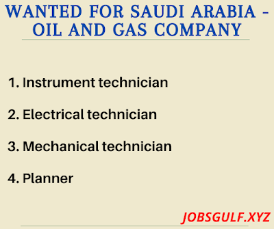 Wanted for Saudi Arabia - Oil and Gas company
