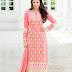 VIDA Pink Embroidered Dress Material
