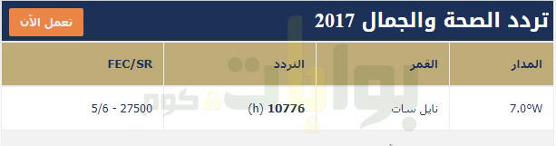 تردد قناة HBC الصحة والجمال سابقا على النايل سات 