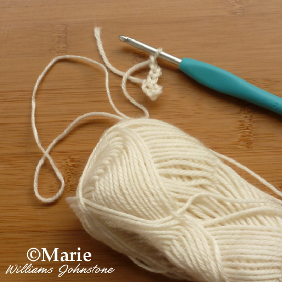 Starting off beginning granny crochet triangle pattern