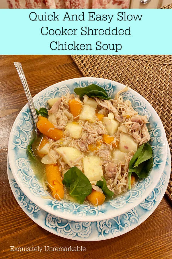 Quick And Easy Slow Cooker Shredded Chicken Soup