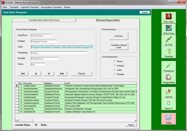 Contoh Program Visual Basic Perpustakaan