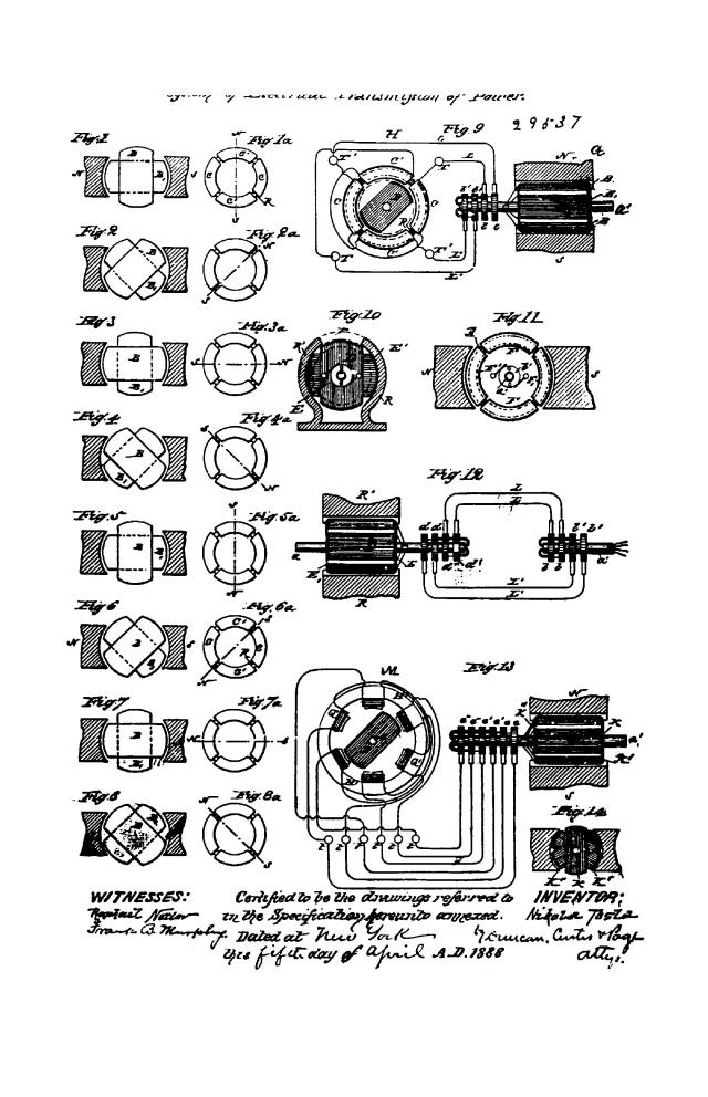 NIKOLA TESLA CANADIAN PATENT 29537 - SYSTEM OF ELECTRICAL TRANSMISSION OF POWER