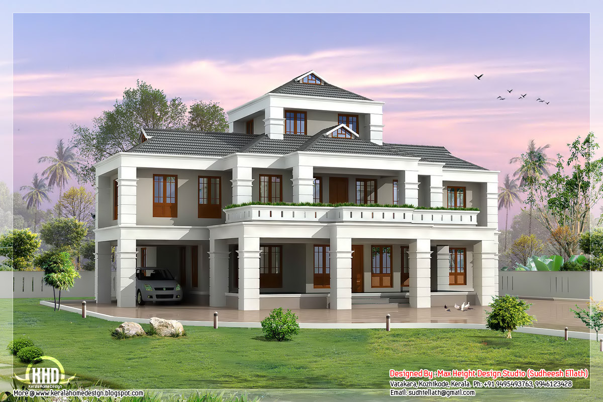 4 bedroom Indian villa elevation - Kerala home design and floor plans - Indian villa elevation