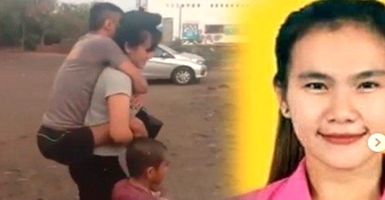 Perjuangan Seorang Istri Polisi Menggendong Suaminya Yang Lumpuh Untuk Naik Perahu
