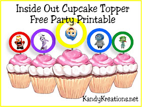 Bring the little voices in your head Inside Out with these fun cupcake topper party printables.  Simply print out Joy and the gang for some easy and free printables to take your party over the top.