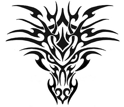 This is a tribal tattoo dragon scream head pictures