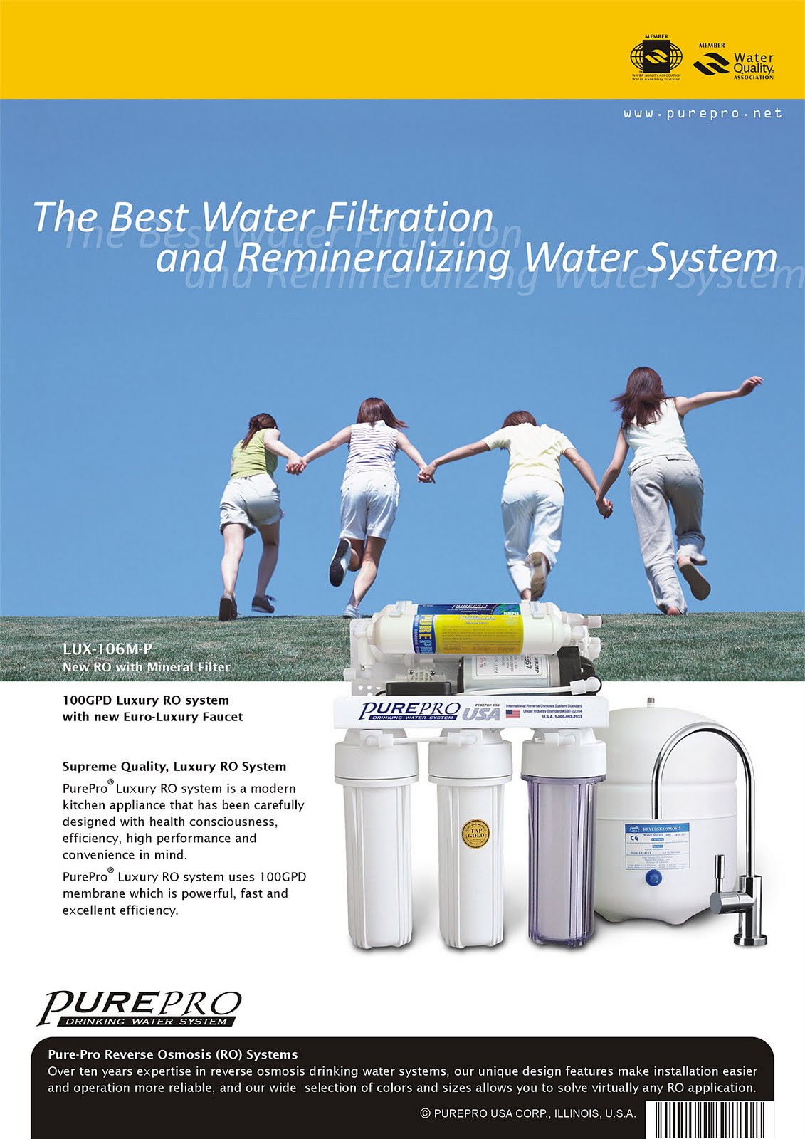 PurePro® LUX-106M-P Reverse Osmosis Water Filtration System