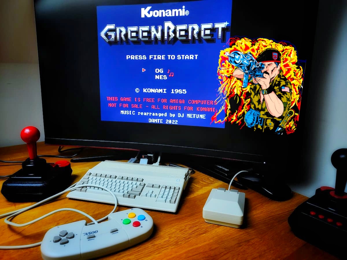 Green Beret ist ein neuer alter Konami Port Shoot ’em up für den A500 Mini | Amiga Port eines Arcade Klassikers
