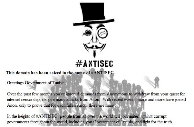 Operations AntiSec : Anonymous takes down Tunisian government site