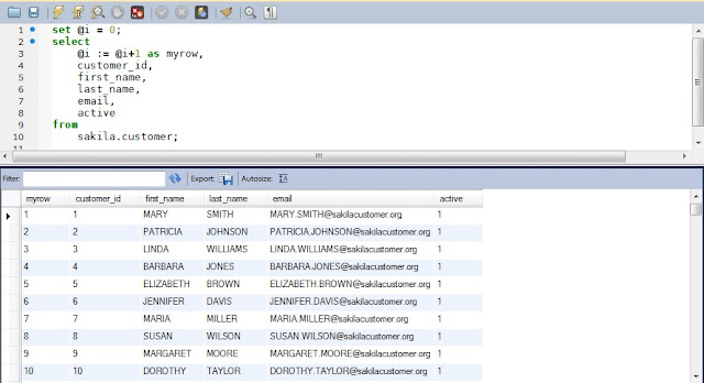 MySQL row number function equivalent