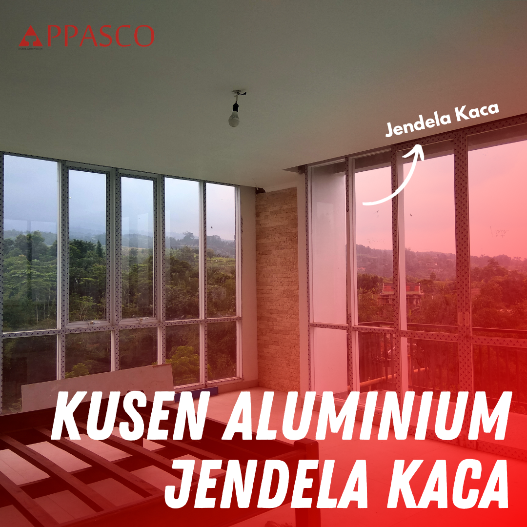 Kusen Aluminium dengan Jendela Kaca