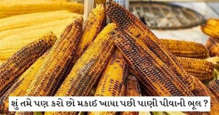 Side Effect of Drink Water after Eat Roasted Corn in Gujarati