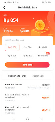 Bukti pembayaran helo menghasilkan uang