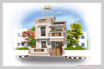 Duplex House Elevation - 149 Square meter (1600 Sq.Ft)-  December 2011