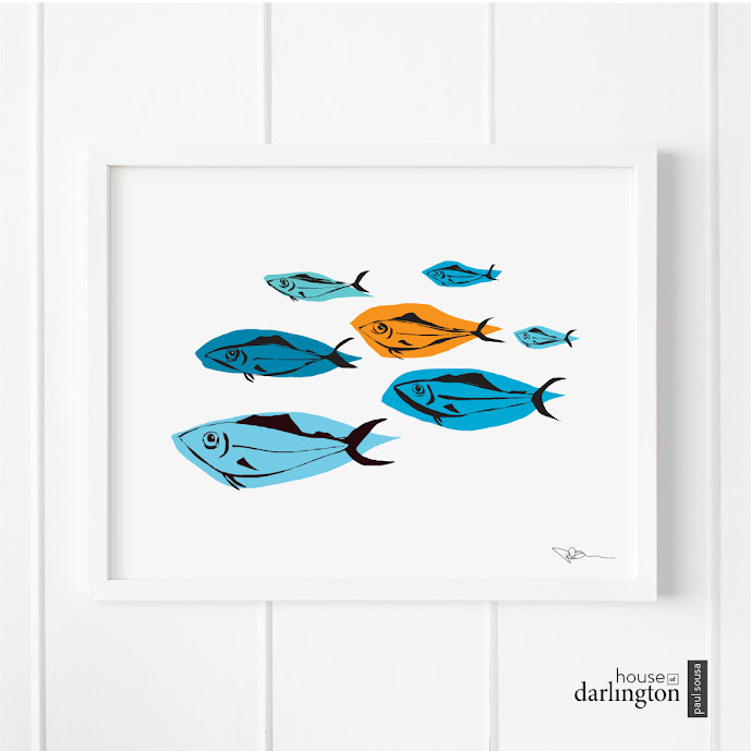 House of Darlington, Fresh Fish Art Print, Nautical Art, Marine Life, Beach House Decor
