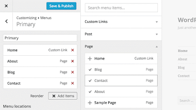 yang baru di wordpress 4.3 menu customizer update