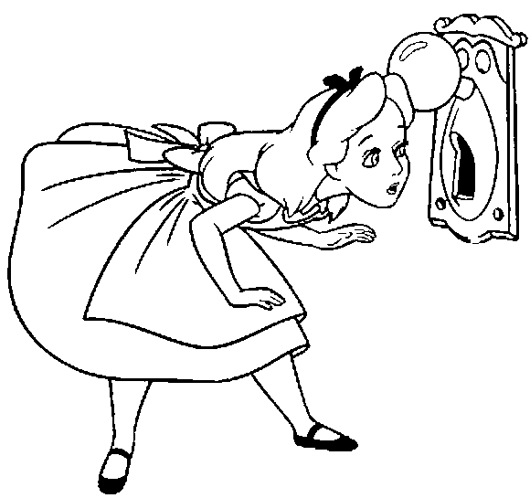 Disney Alice In Wonderland Coloring Pages title=