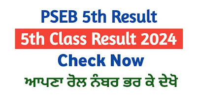 PSEB 5th Class Result 2024 Roll Number - Result Link