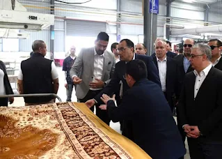 رئيس الوزراء يشهد افتتاح  مشروع شركة "إيجيبت فان يانغ" لطباعة وصباغة المنسوجات