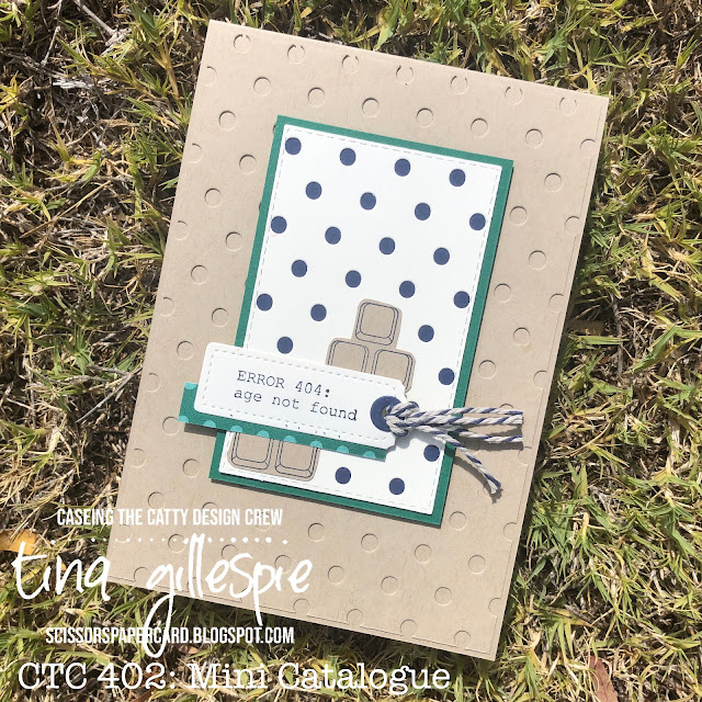 scissorspapercard, CASEing The Catty, Stampin' Up!, Tech Support, Tailor Made Tags Dies, Dots & Spots Die