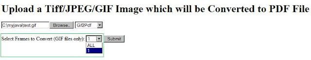 GIF to PDF Conversion Servlet