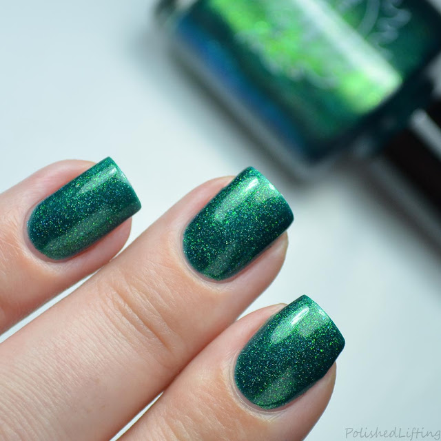 green nail polish with shifting shimmer