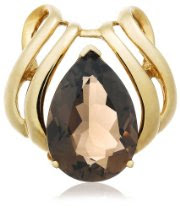 10k Yellow Gold Smoky Quartz Slide Pendant