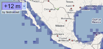 screen shot of the global sea level rise map