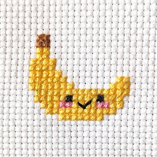 Tiny cute banana cross stitch pattern