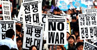 Anti-war protest in Korea. 