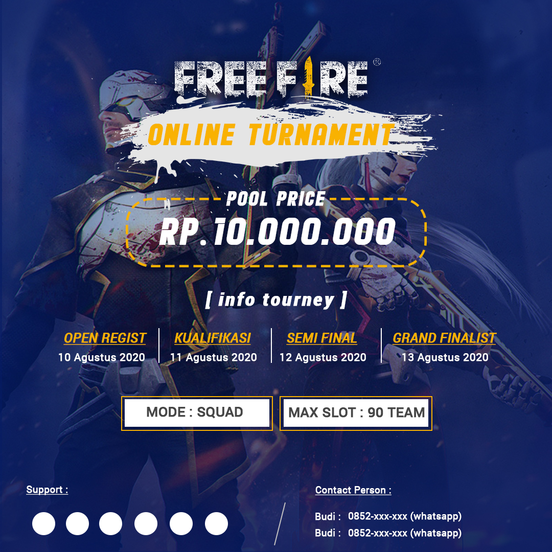 Download Template Brosur Turnamen Free Fire Untuk Instagram Gratis PSD BROAGUS