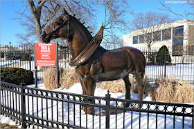 Escultura de Caballo Clydesdale en la Fábrica de la Cerveza Budweiser en New Hampshire 