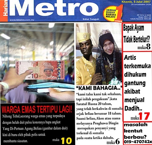 Wadah Panglima: FRONT PAGE HARIAN METRO BERHARGA RM 150,000