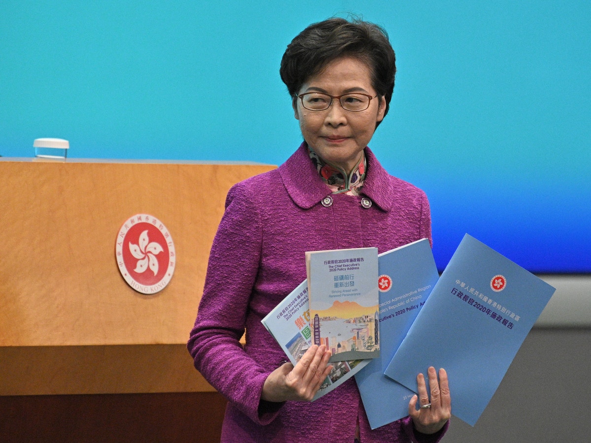 Hong Kong President Carrie Lam does not have a bank account and keeps her money in her home