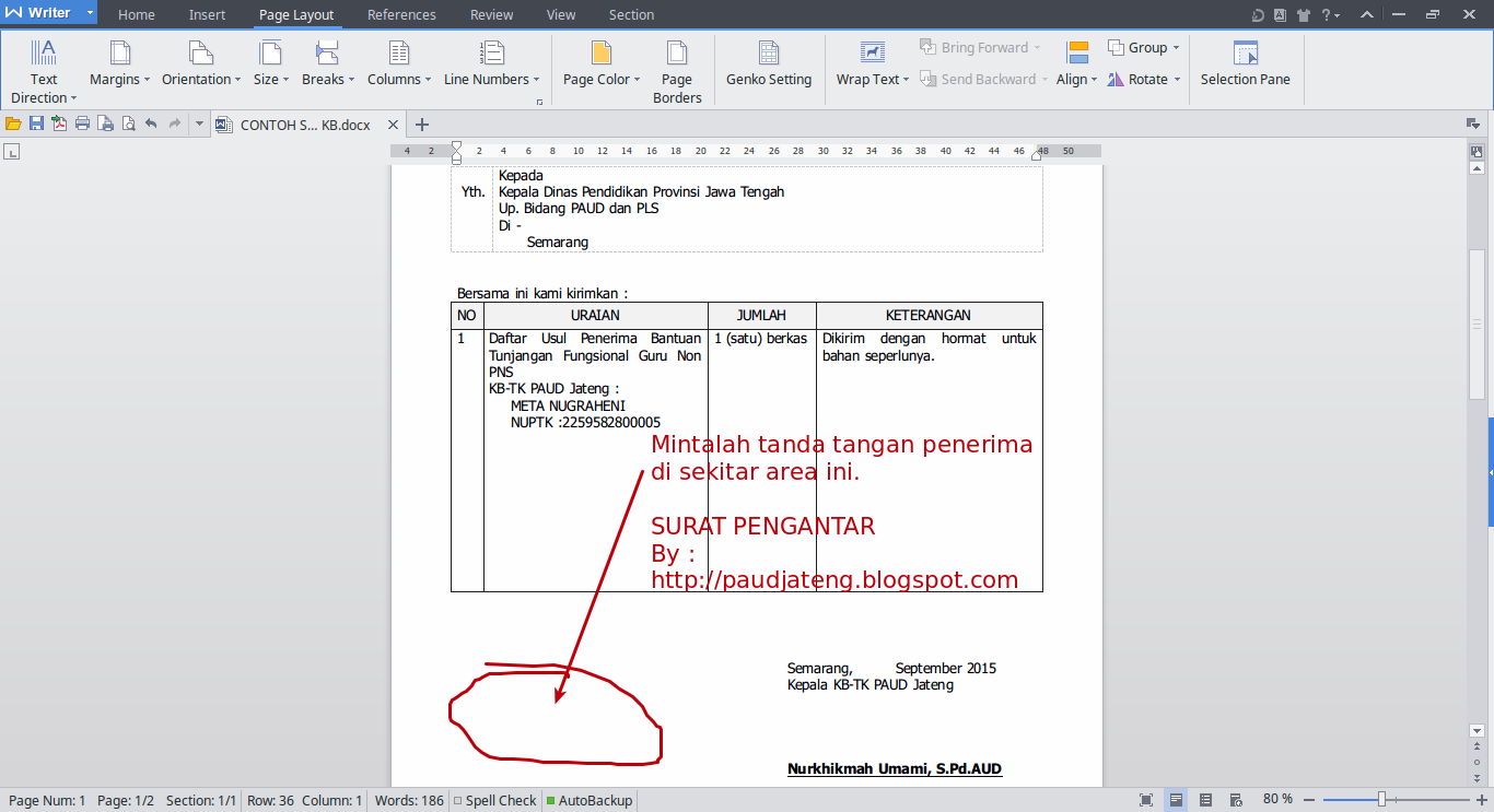 2 Contoh Format Surat Pengantar Lembaga PAUD - PAUD JATENG