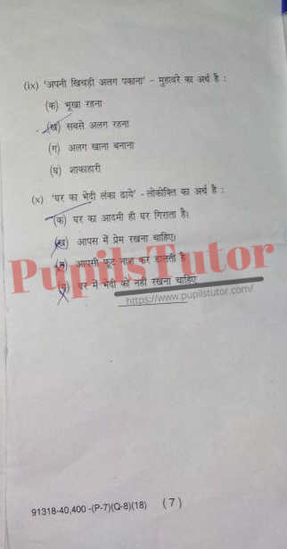 MDU DDE Rohtak BA  Scheme 1st Year Hindi Question Paper Pattern 2018 (Page 7)