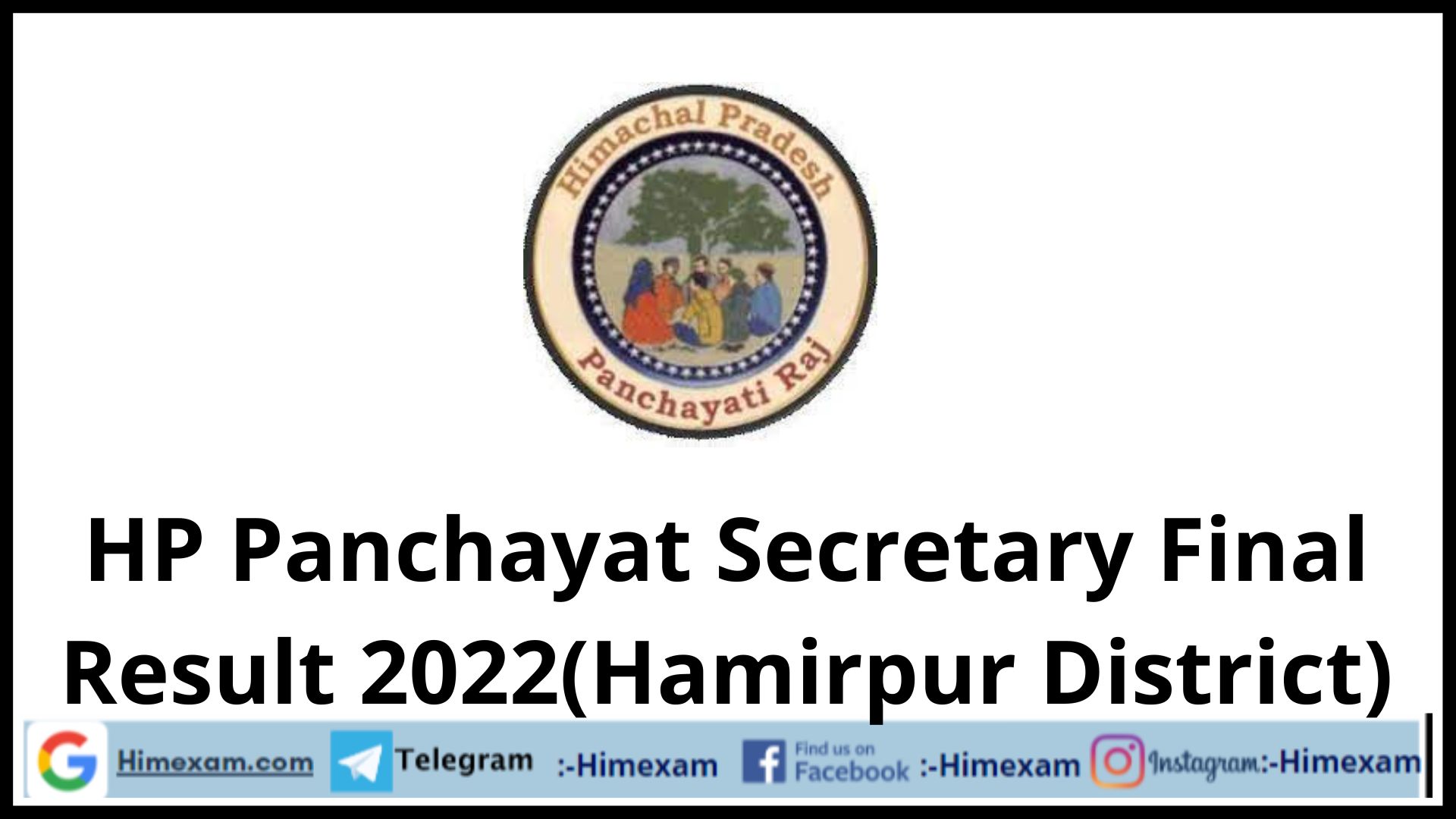 HP Panchayat Secretary Final Result 2022(Hamirpur District)