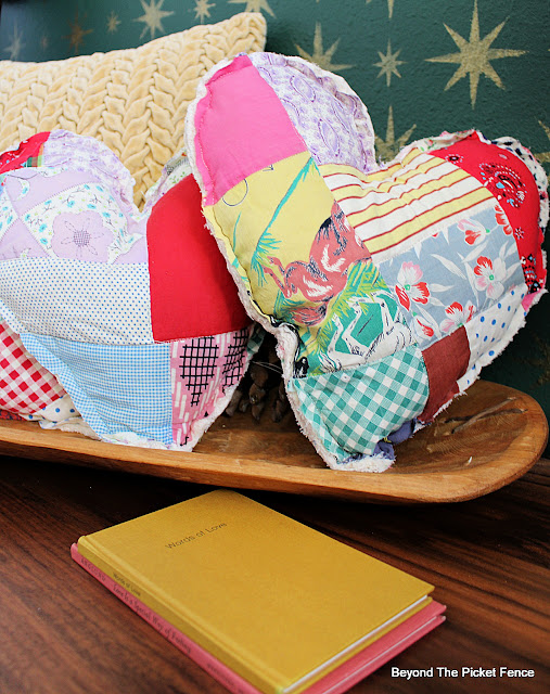 Vintage Feedsack Quilted Hearts