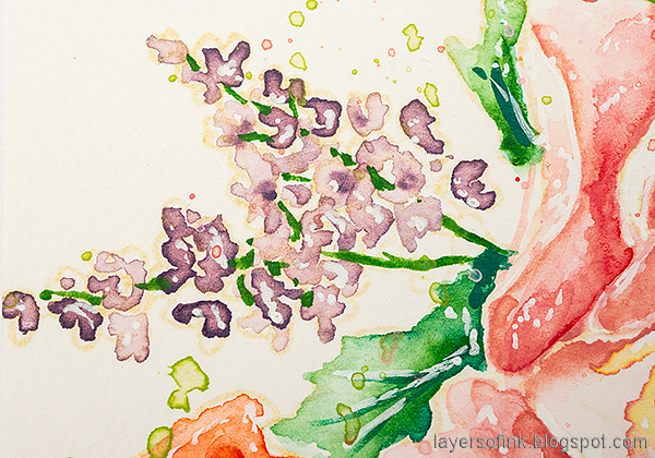 Layers of ink - Watercolored Flowers no-line coloring tutorial by Anna-Karin Evaldsson.