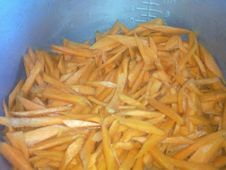 Chopped carrots for pancit